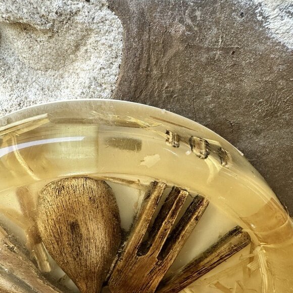 VTG Coasters Lucite Acrylic Resin Wooden Spoons Utensil Straw Wood 3.5" Set Of 2 - Picture 6 of 9